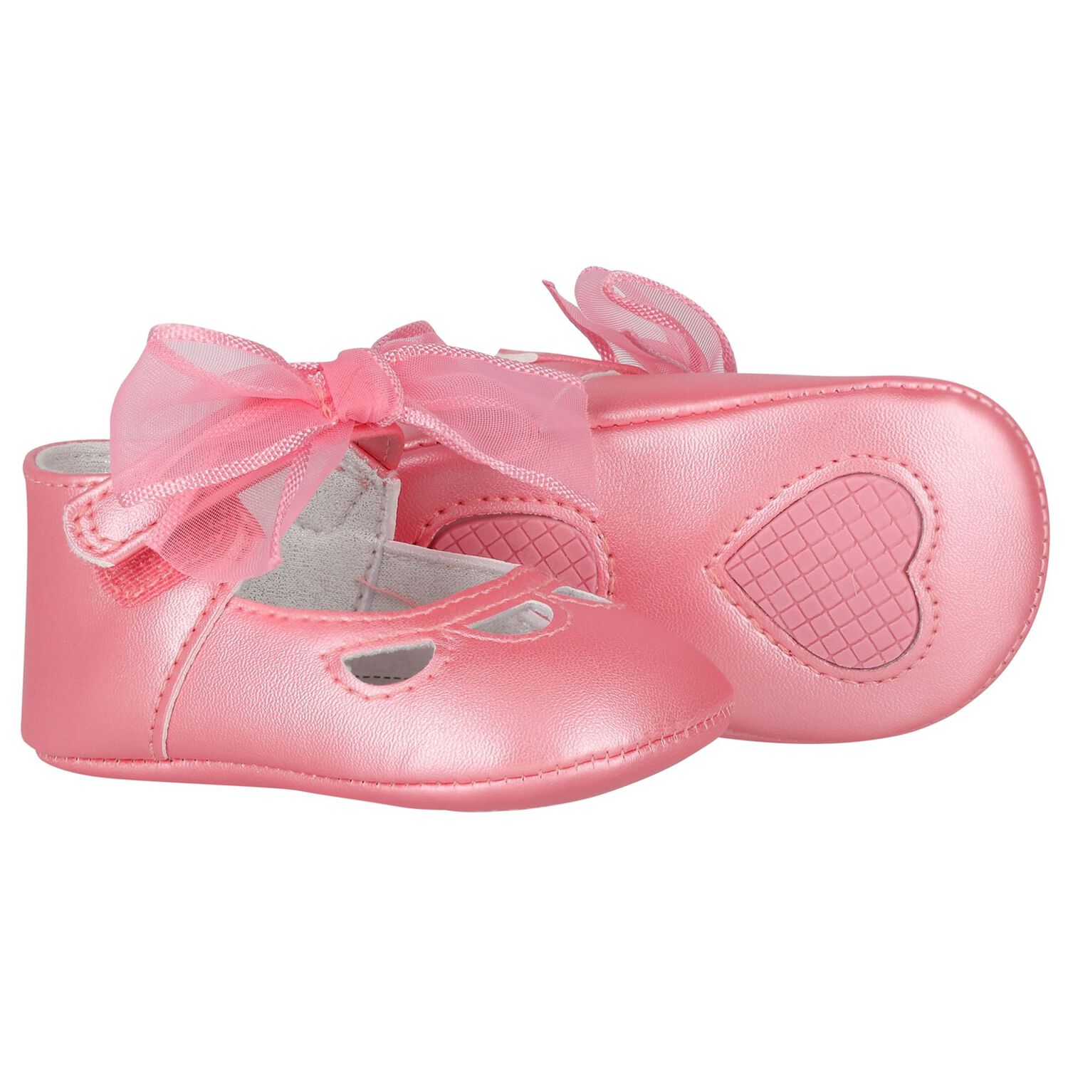 Baby Girls Pink Bow Pre Walker Shoes, 2, hi-res image number null