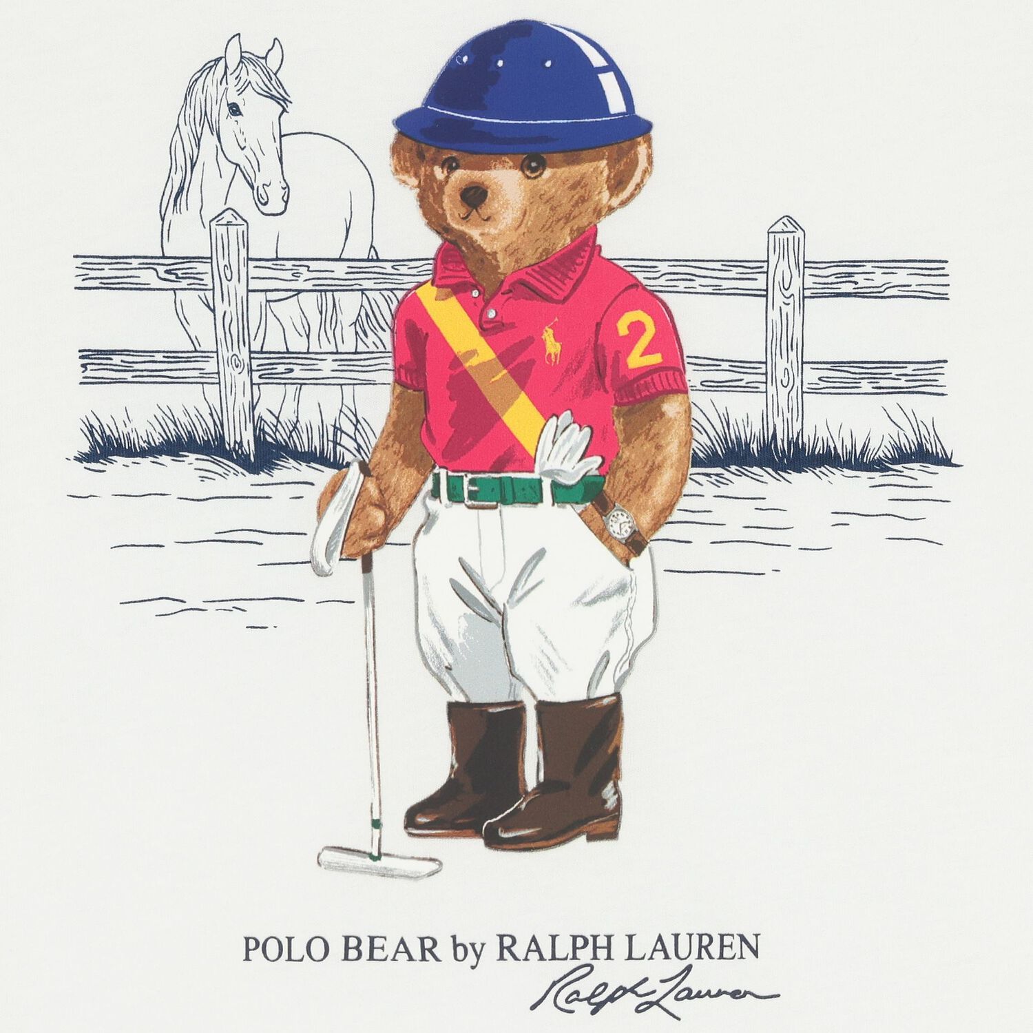 Boys White Polo Bear T-Shirt , 1, hi-res