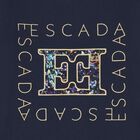 توب بنات بأكمام بالشعار باللون الكحلي, 2, hi-res