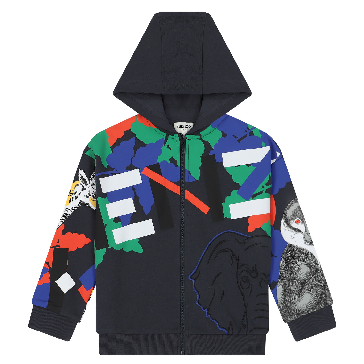 Boys Grey Logo Zip Up Top, 1, hi-res