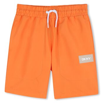 Boys Orange Logo Shorts