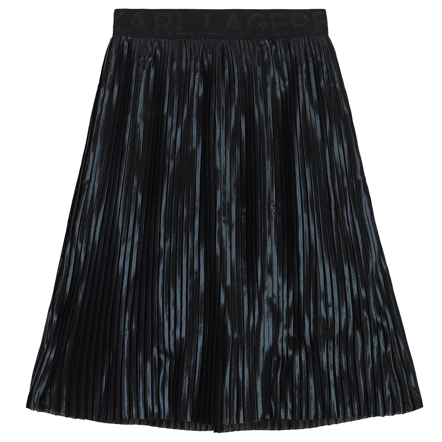 Girls Navy Logo Pleated Skirt, 1, hi-res