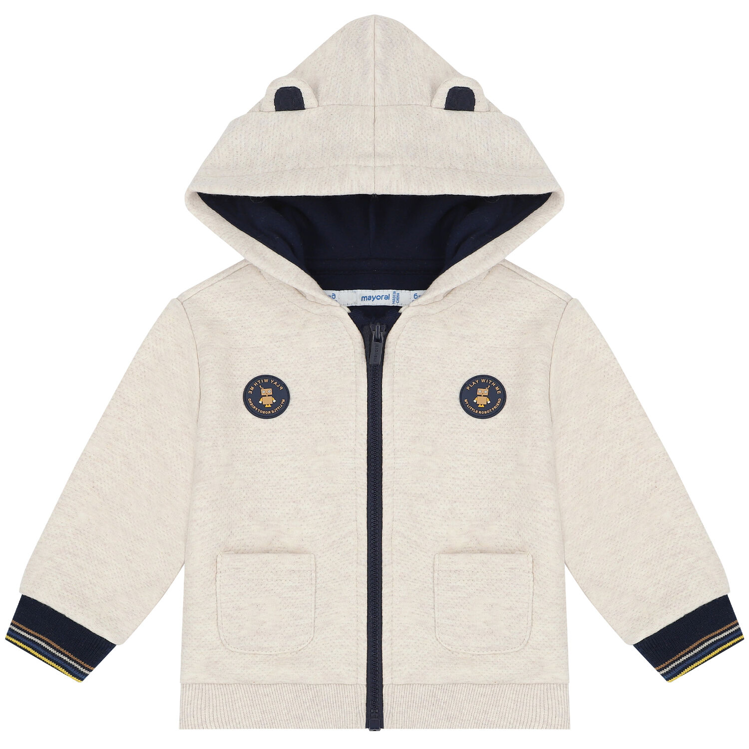 Baby Boys Yellow, Ivory & Navy 3-Piece Tracksuit, 1, hi-res image number null