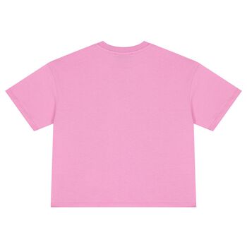 Girls Pink Logo Sequin Flower T-Shirt