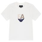 Boys Navy Blue, Ivory & Orange T-Shirts (3 Pack), 1, hi-res