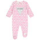 Baby Girls Pink Logo Babygrow, 1, hi-res