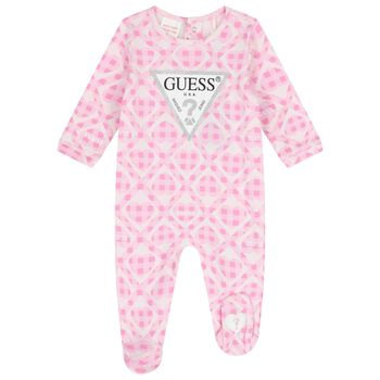 Baby Girls Pink Logo Babygrow