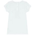 Girls White Teddy Bear T-Shirt, 1, hi-res