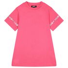 Girls Pink Logo Dress, 1, hi-res