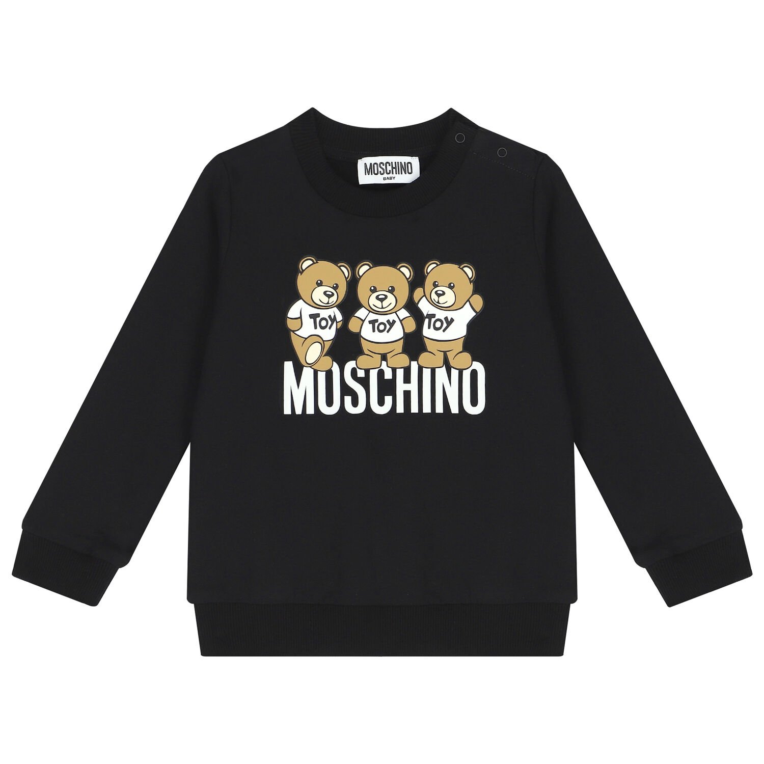 Black Teddy Bear Logo Sweatshirt, 1, hi-res