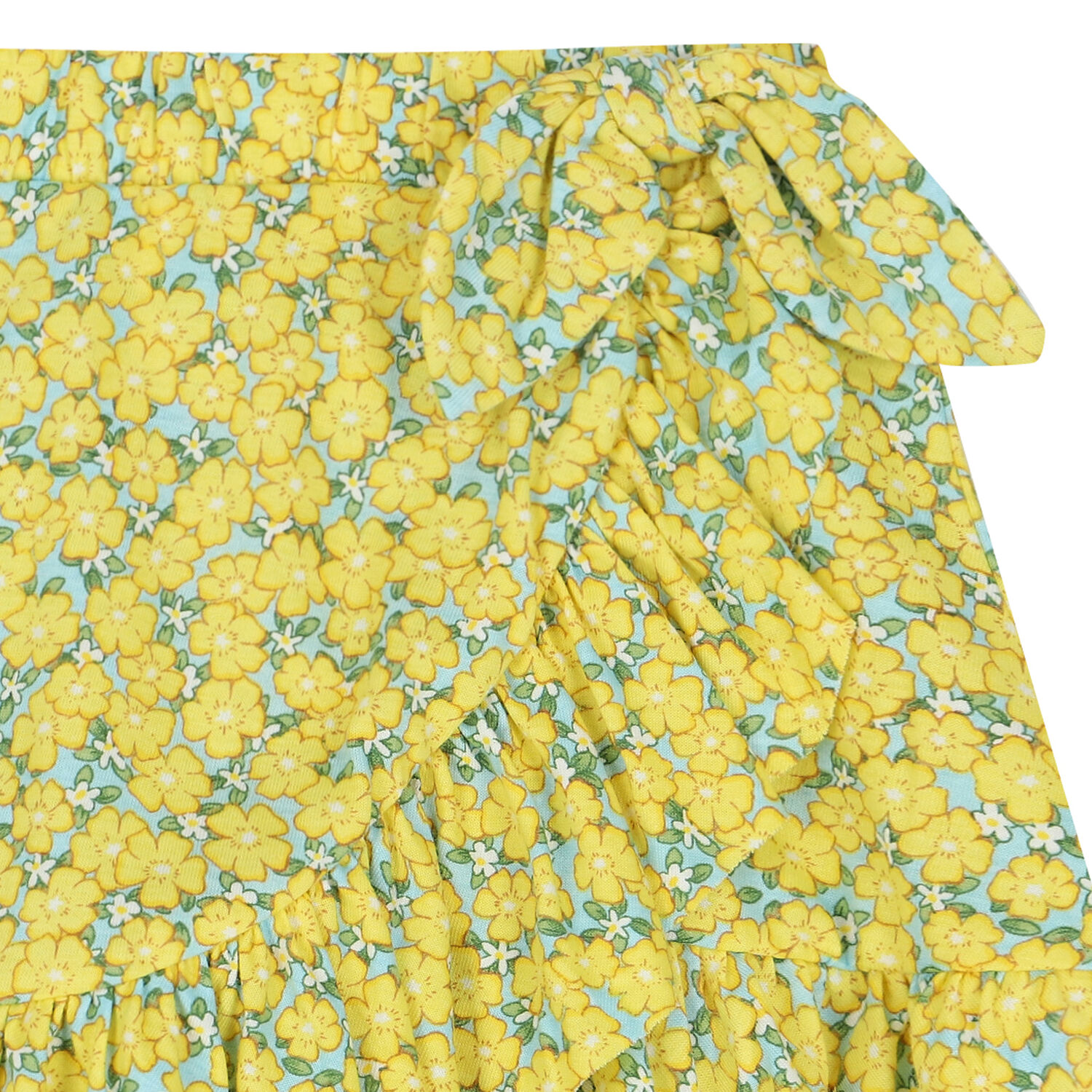 Girls Blue & Yellow Floral Skirt, 1, hi-res image number null