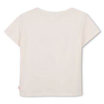 Girls Ivory Embellished Heart T-Shirt