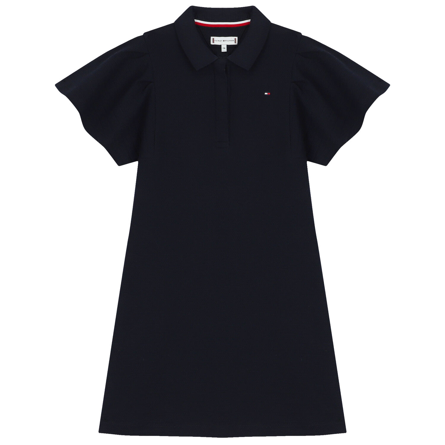 Girls Navy Blue Logo Polo Dress, 1, hi-res