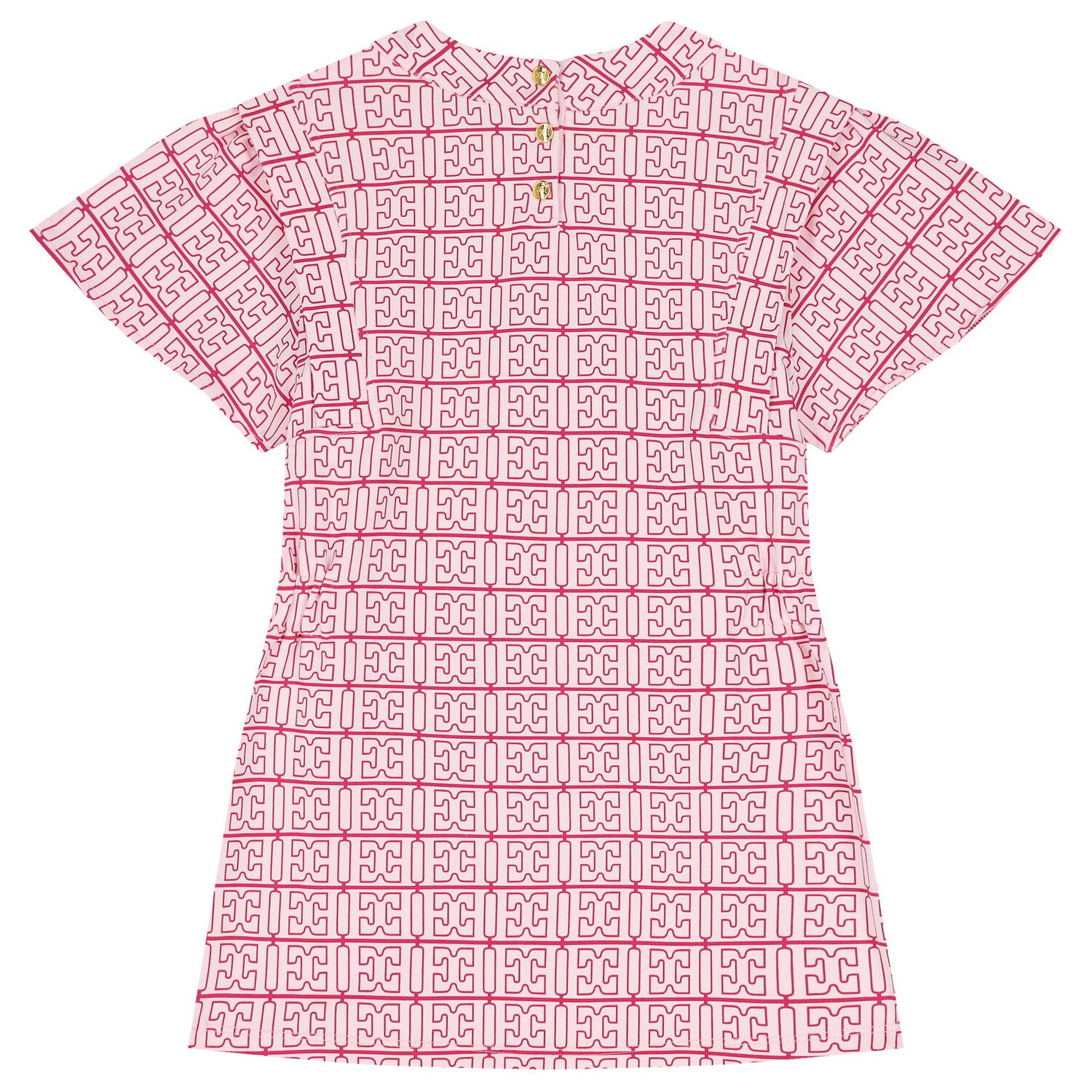 Girls Ivory & Pink Logo Dress, 2, hi-res