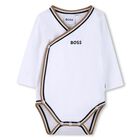 Baby Boys White Logo Babygrow Gift Set, 1, hi-res