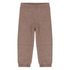 Younger Girls Beige Teddy Bear Knitted Tracksuit, 1, hi-res