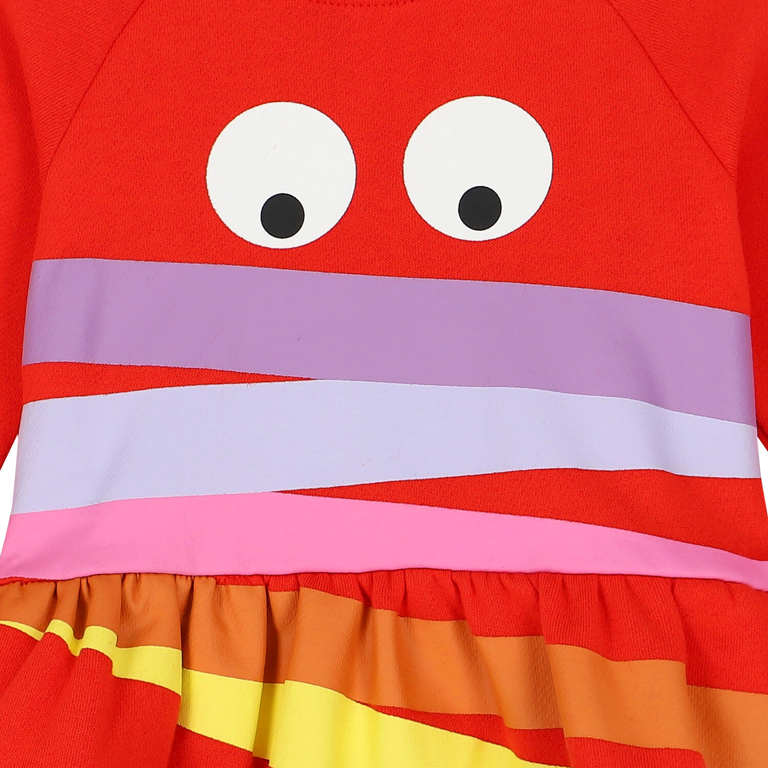 Younger Girls Red Striped Dress, 1, hi-res