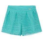 Girls Aqua Lace Shorts, 2, hi-res