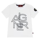 Younger Boys White Logo T-Shirt, 1, hi-res