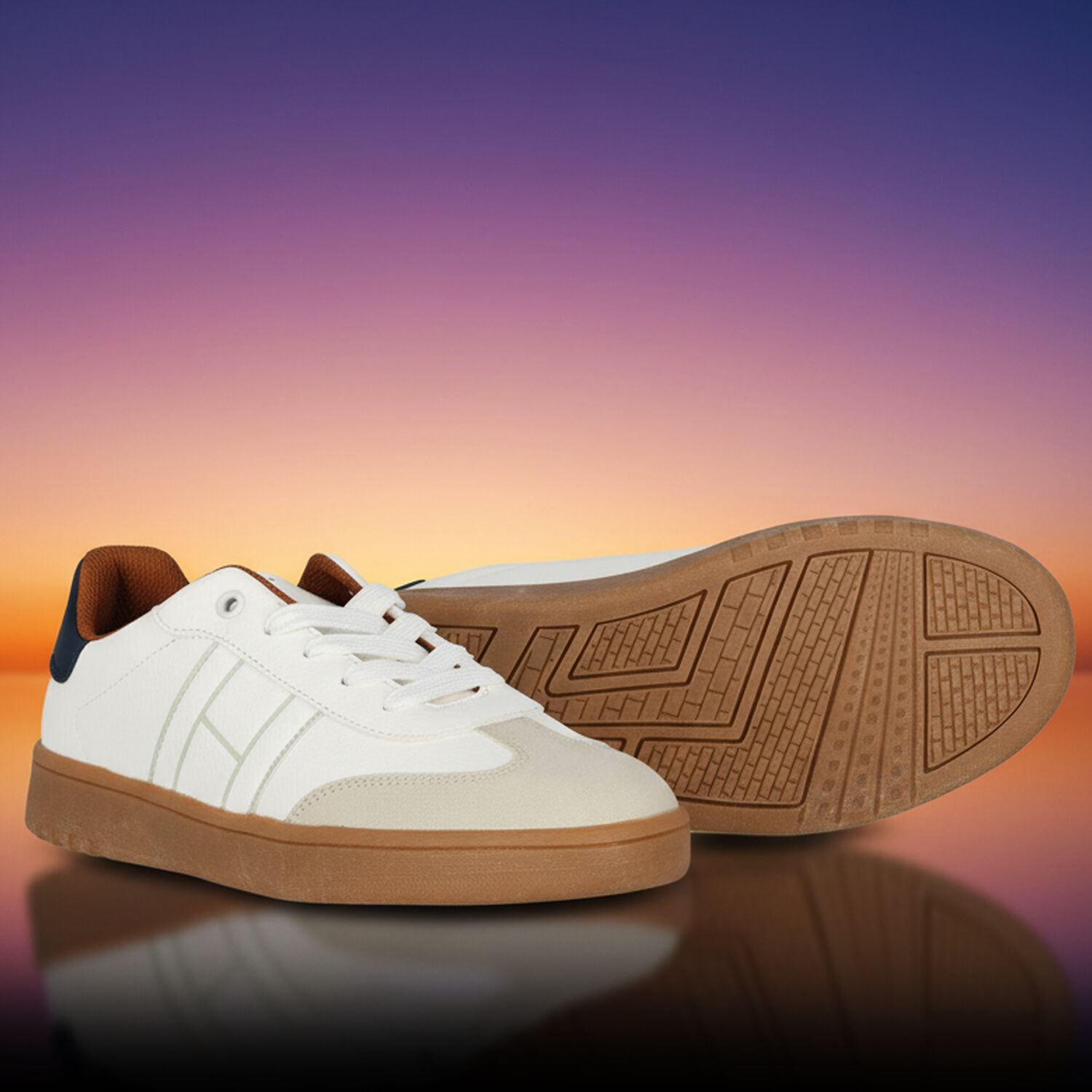 Boys White Logo Trainers, 1, hi-res