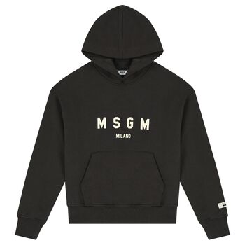 Boys Grey Logo Hooded Top