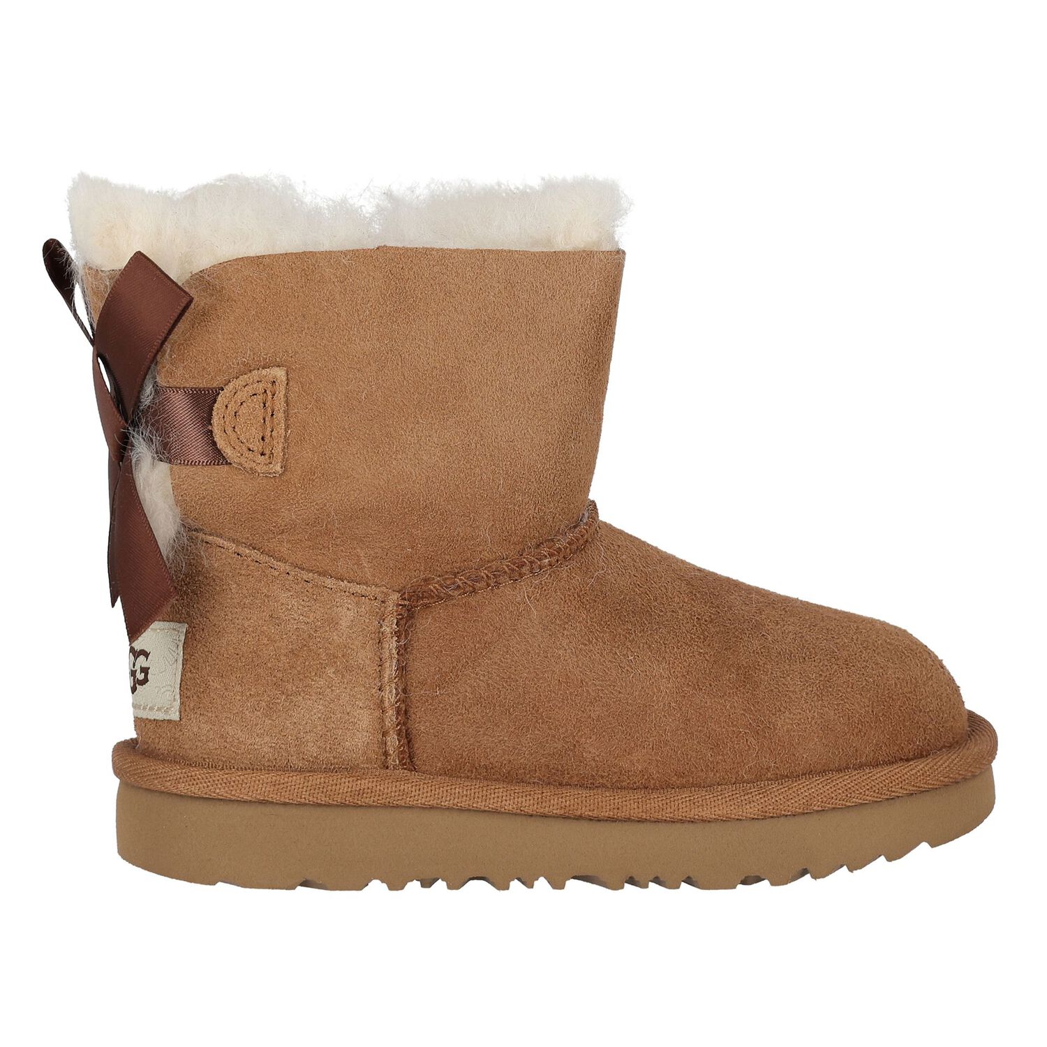 Younger Girls Beige Mini Bailey Bow II Suede Boots, 2, hi-res image number null
