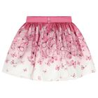Girls White & Pink Butterfly Skirt Set, 2, hi-res