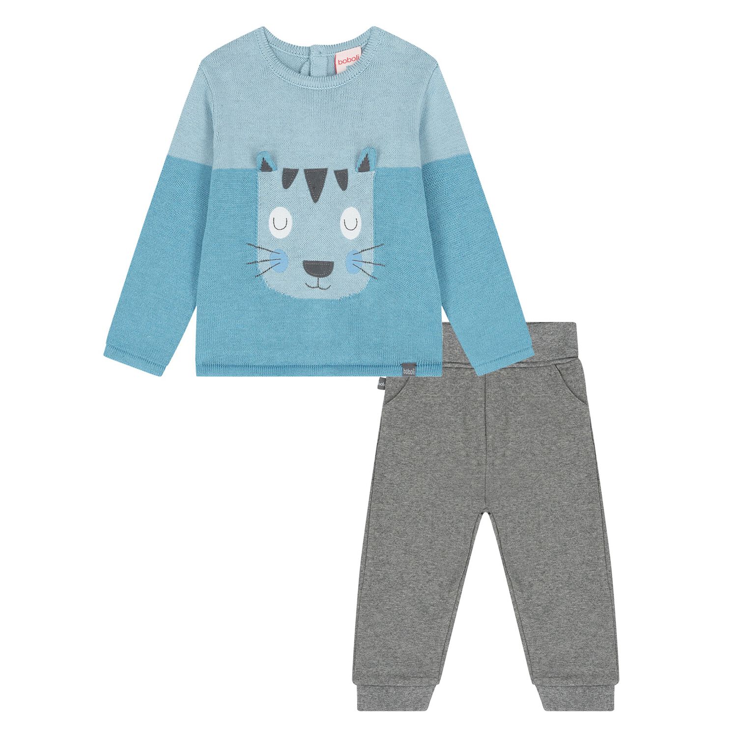 Younger Boys Blue & Grey Tracksuit, 1, hi-res image number null