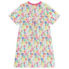 Girls White & Pink Logo T-Shirt Dress, 1, hi-res