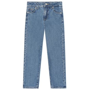 Girls Blue Logo Denim Jeans