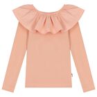 توب بنات مكشكش بأكمام طويلة باللون الوردى, 1, hi-res
