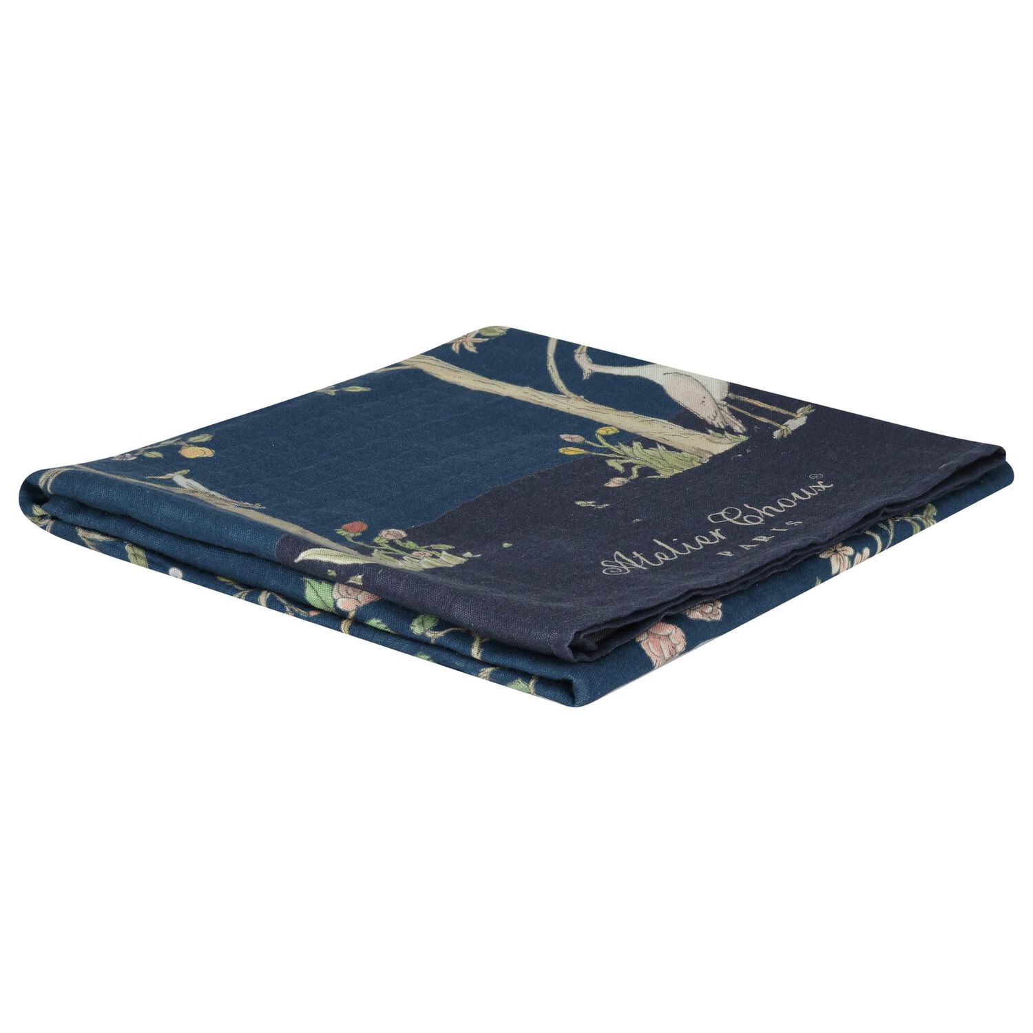 بطانية قماط بطبعة باللون الكحلي للأطفال, 1, hi-res