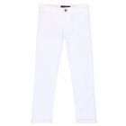 Girls White Stretch Satin Chino Pants, 1, hi-res