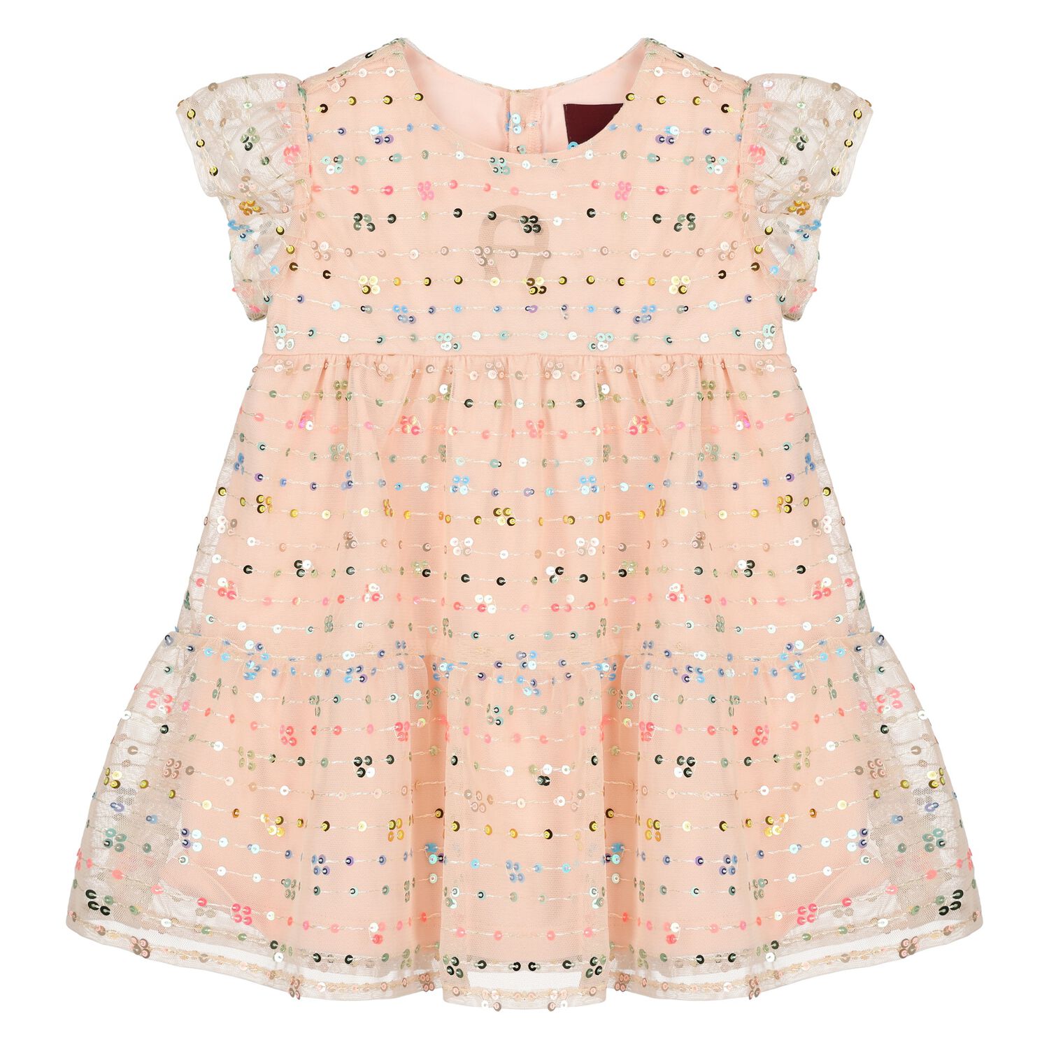 فستان بنات بالشعار باللون الوردي , 2, hi-res