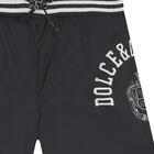 Boys Black Logo Swim Shorts , 1, hi-res