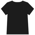 تيشيرت بنات بالشعار مزين باحجار لامعه باللون الاسود , 1, hi-res