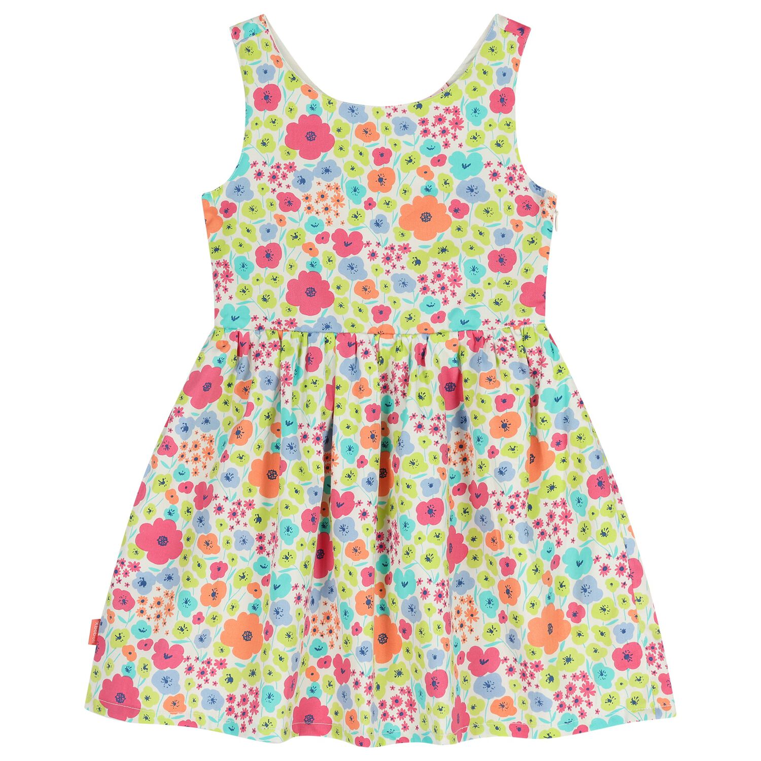 Girls Multi-Coloured Satin Dress, 1, hi-res