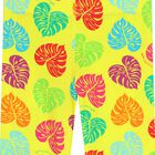 Girls Yellow Palm Leaf Leggings, 1, hi-res