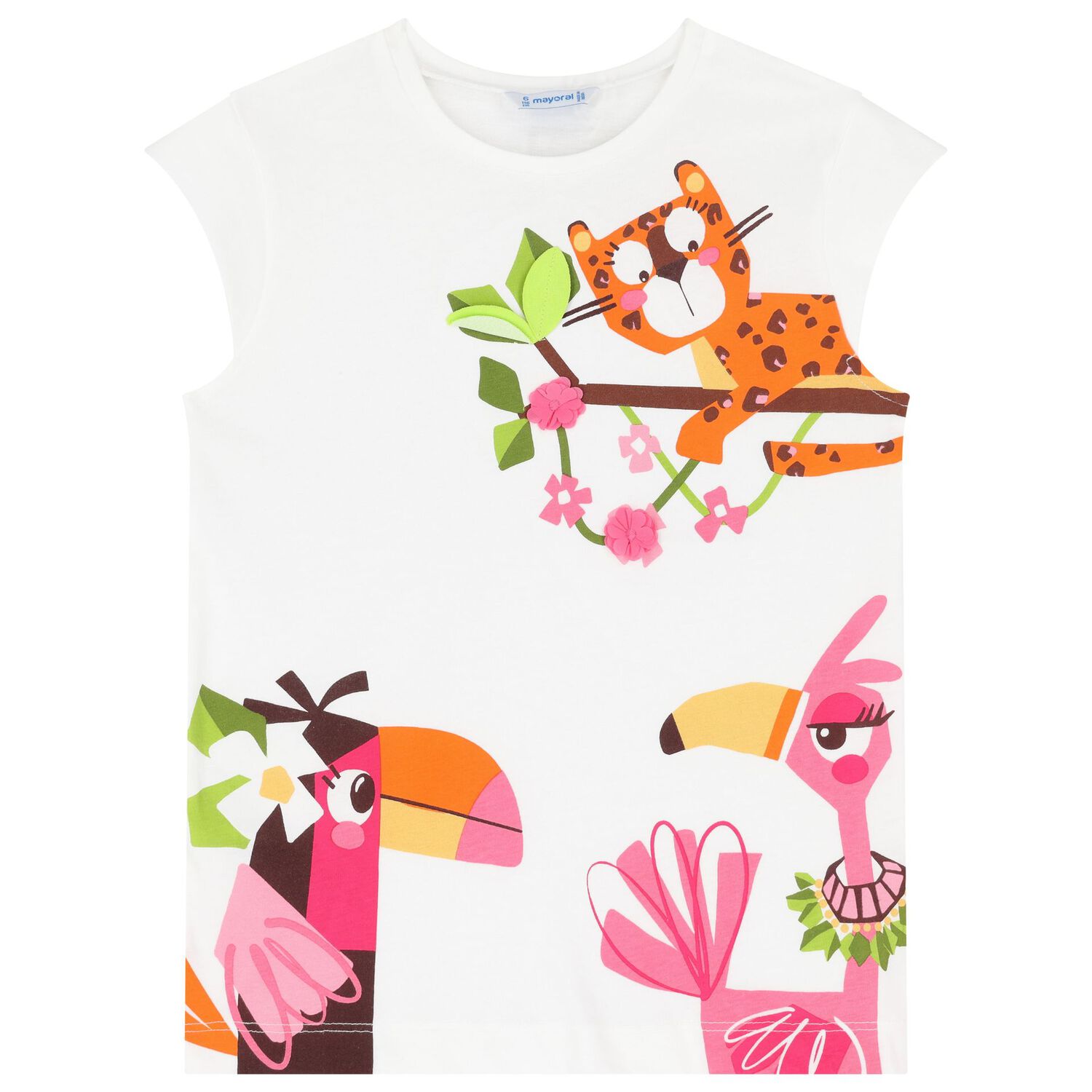 طقم ليجينز بنات باللون الابيض والوردى, 1, hi-res image number null