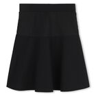Girls Black Logo Skirt, 1, hi-res