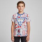 تيشيرت أولاد بالشعار باللون الأبيض , 3, hi-res