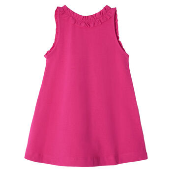 Girls Pink & White Striped Dress