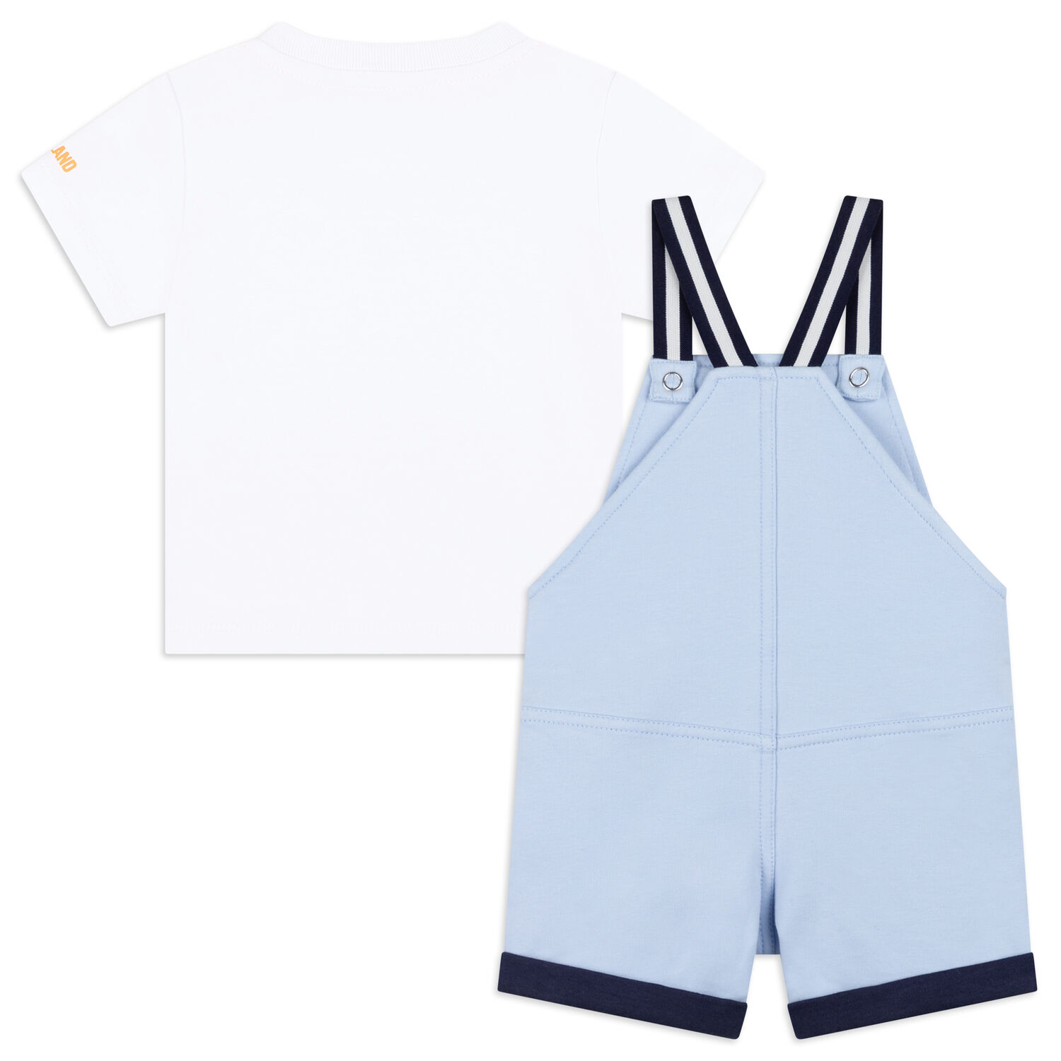 طقم دنغري باللون الأبيض والأزرق للأولاد, 1, hi-res