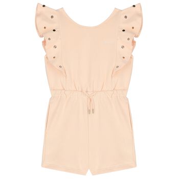 Girls Pink Logo Playsuit