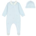 Baby Boys Blue Teddy Bear Babygrow Set, 1, hi-res