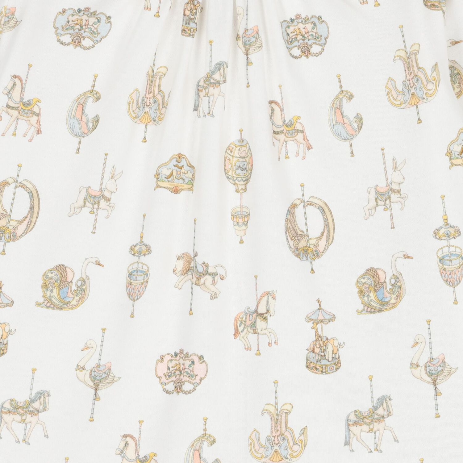 Baby Girls White Carousel Dress, 1, hi-res