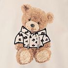 Girls Beige Fleece Hooded Dress, 2, hi-res