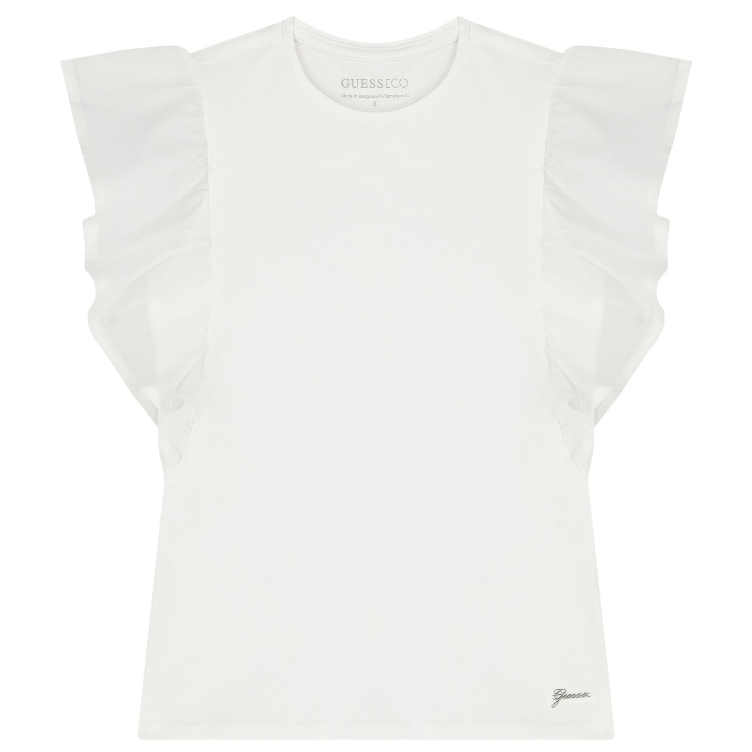 Girls White Logo T-Shirt, 1, hi-res