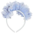 Girls Blue Ruffled Headband, 1, hi-res