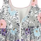 Girls Silver Sequin Dress, 1, hi-res